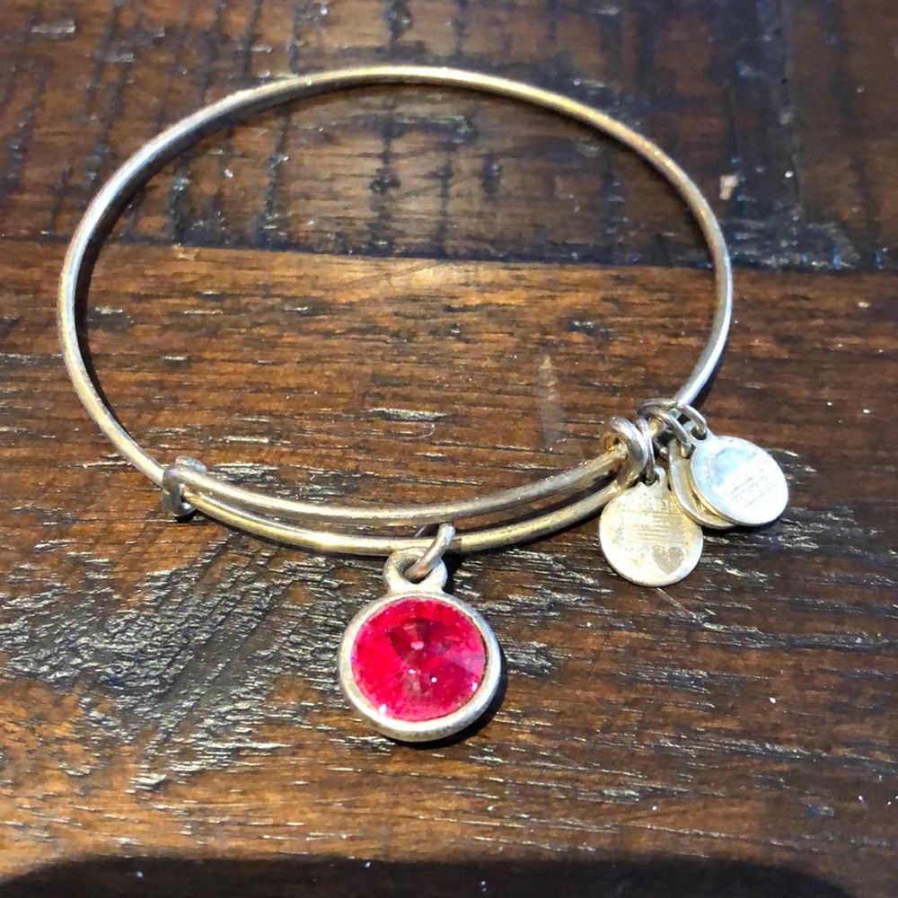 Alex and Ani Gold Ruby Bangle